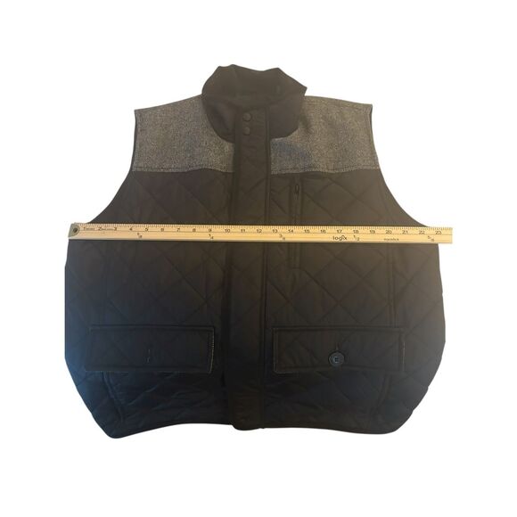 Vince Camuto Men’s Quilted Black/ Gray Puffer Vest L Tweed Outdoor Classic Casua - Picture 6 of 15